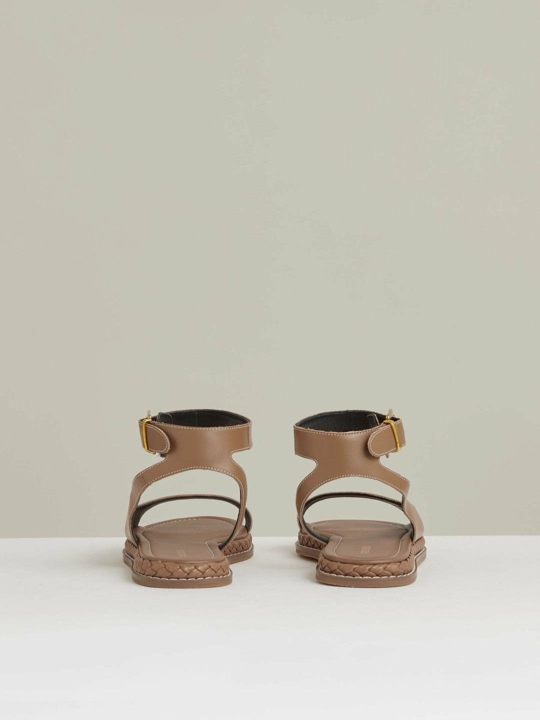 Leather Plait Detail Sandals in Tan | Reiss Women Popular