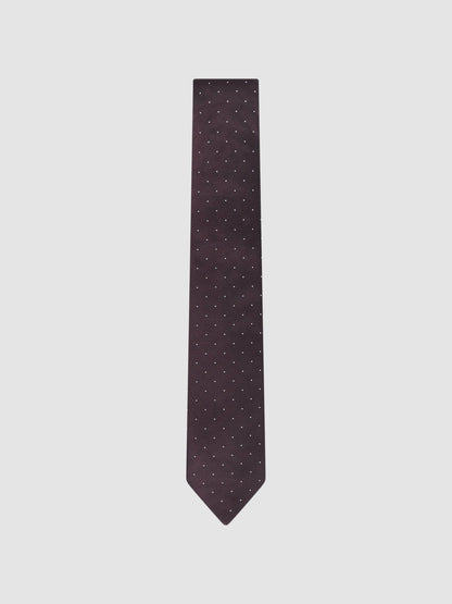 Polka Dot Silk Tie in Burgundy | Reiss Men Recommended