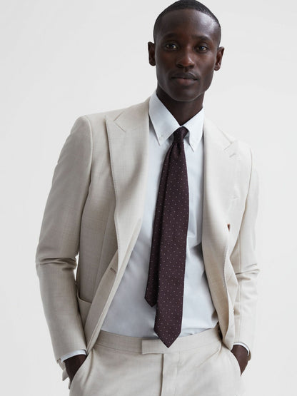Polka Dot Silk Tie in Burgundy | Reiss Men Recommended