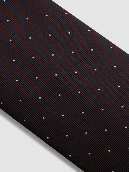 Polka Dot Silk Tie in Burgundy | Reiss Men Recommended