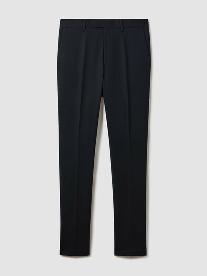Slim Fit Cotton Blend Chinos in Navy | Reiss Men Exclusive
