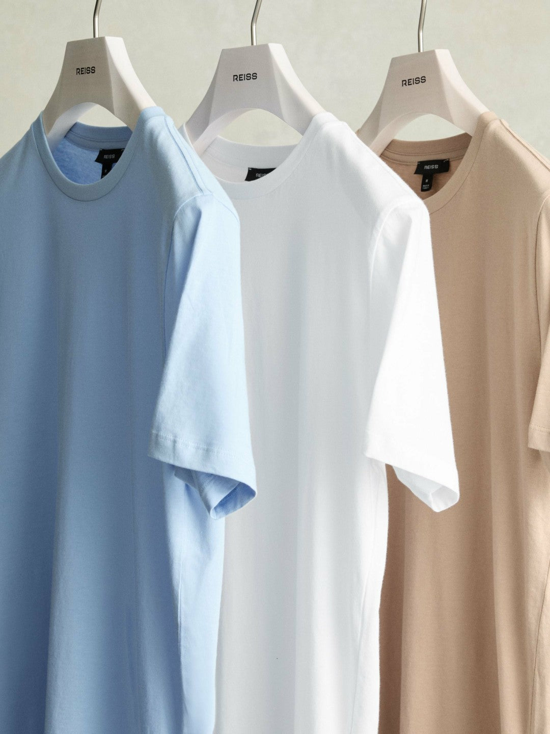 Cotton-Jersey Crew-Neck T-shirts 3 Pack in Neutral | Reiss Men Signature