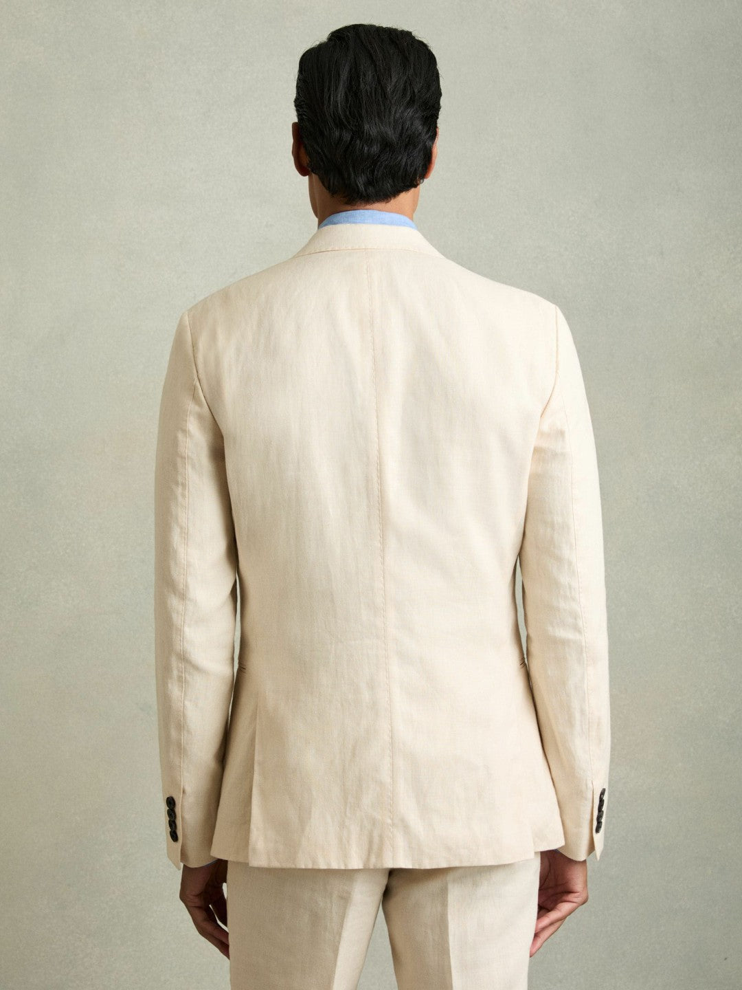 Slim-Fit Single Breasted Linen Blazer in Stone | Reiss Men Premium