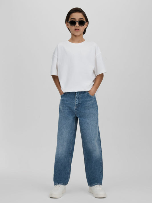 3-9 yrs Loose Fit Adjuster Jeans in Mid Blue | Reiss Children & Baby New