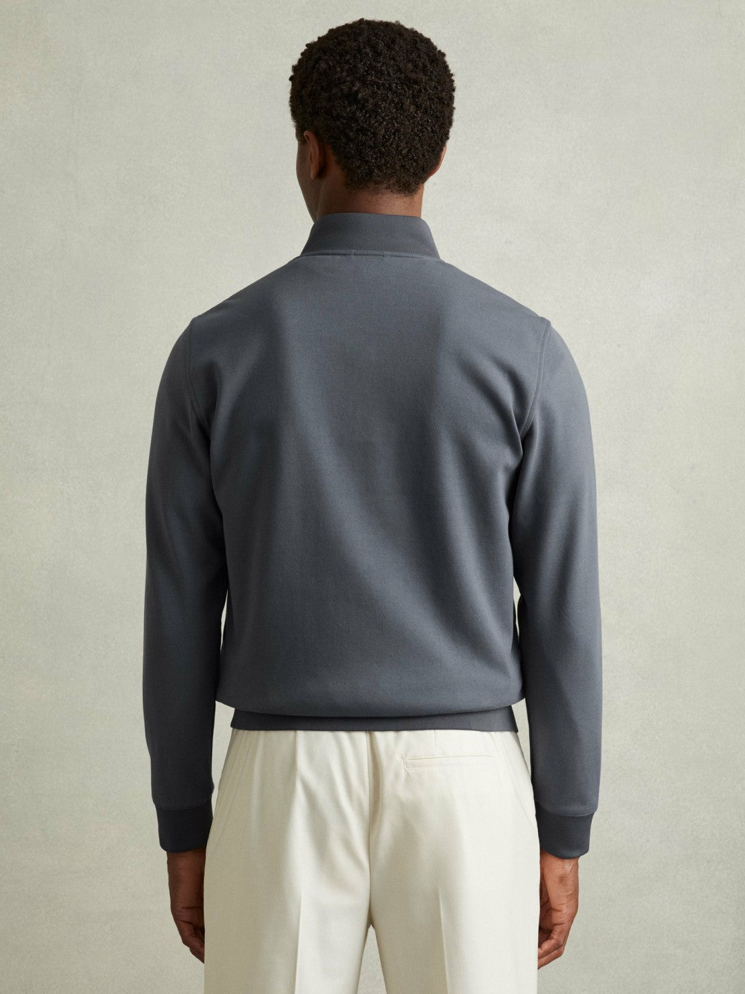 Hybrid Quilt and Knit Zip-Through Jacket in Airforce Blue | Reiss Men Trending
