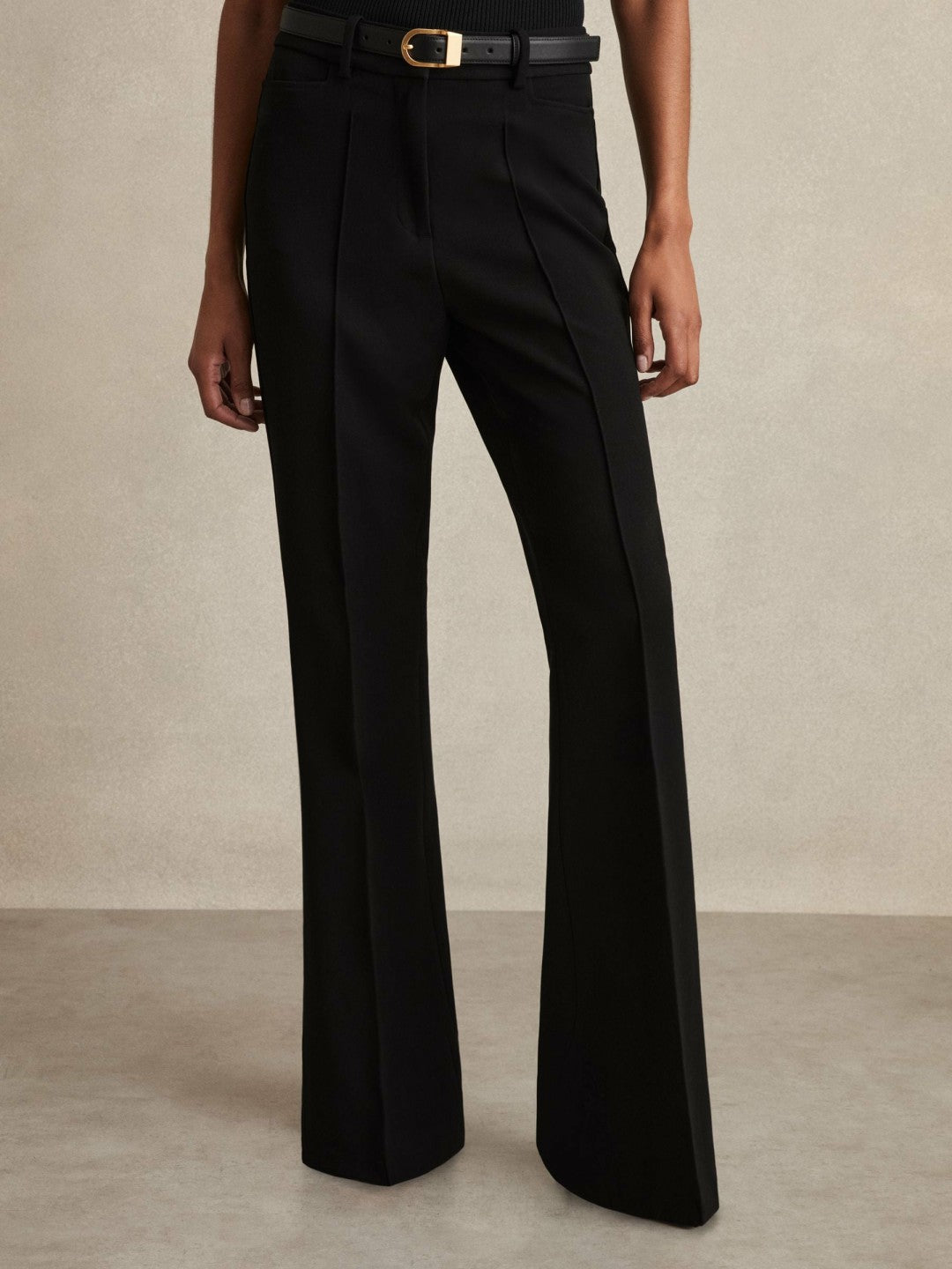 Petite Flared Suit Trousers in Black | Reiss Women New