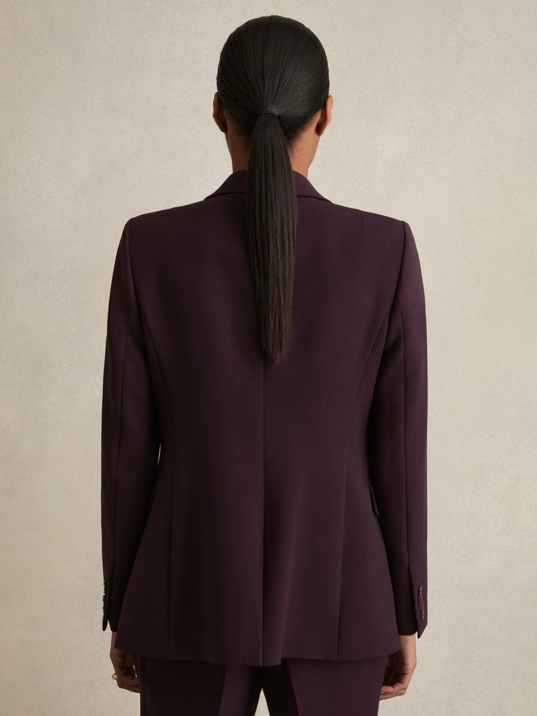 Tailored Single Breasted Suit Blazer in Berry | Reiss Women Trending