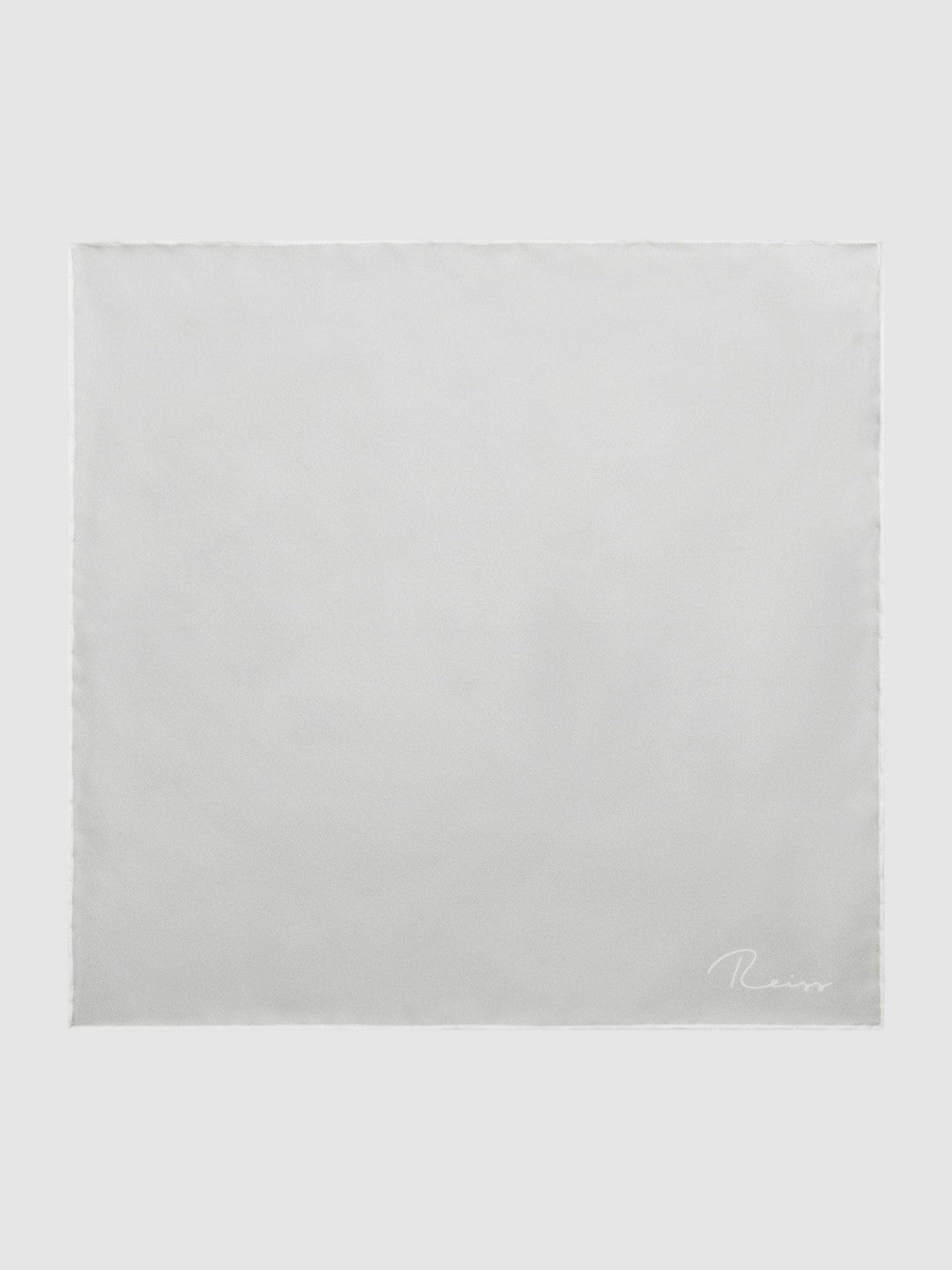 Plain Silk Pocket Square in Silver | Reiss Men Featured