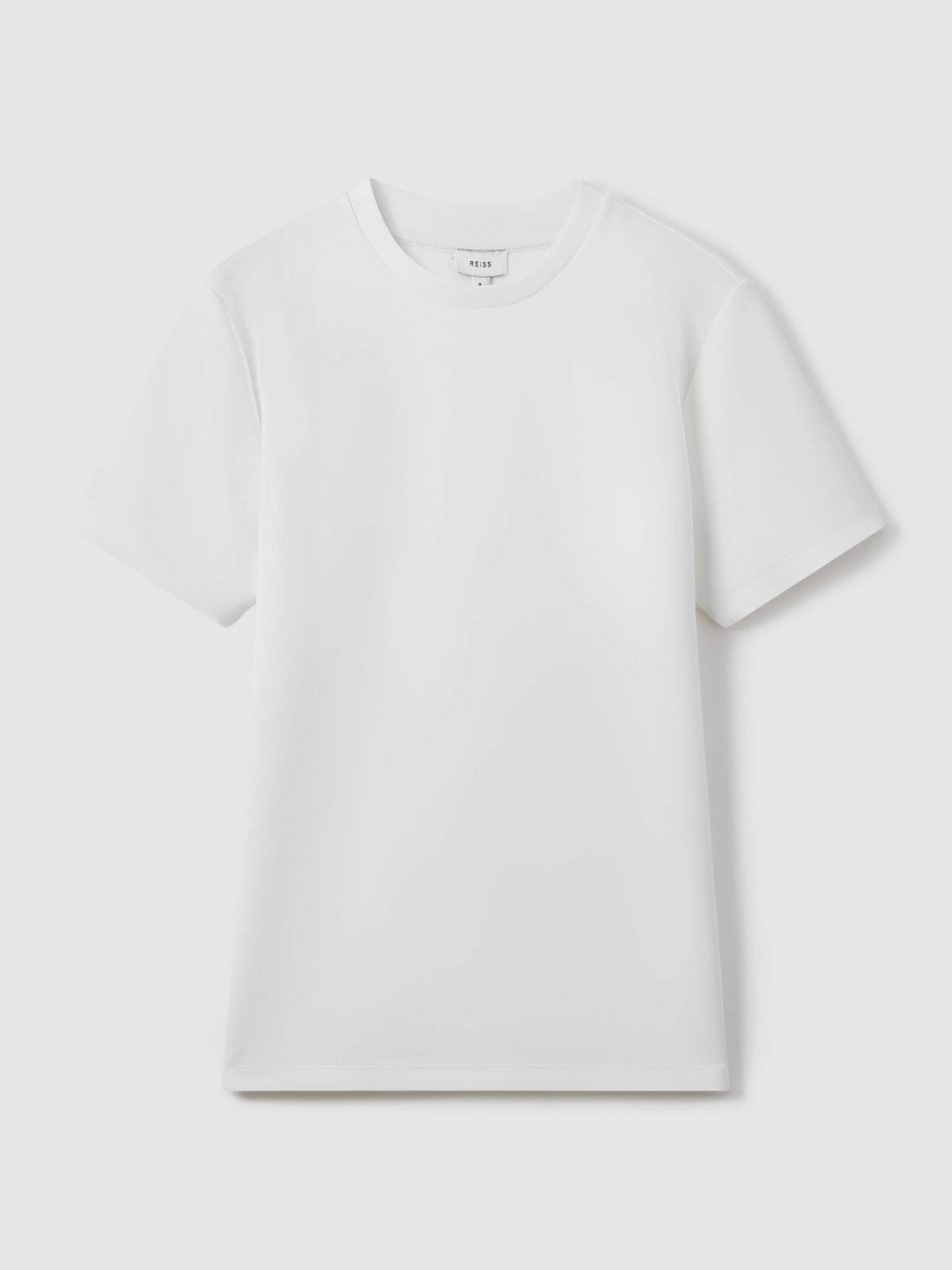 Interlock Jersey Crew Neck T-Shirt in White | Reiss Men Featured