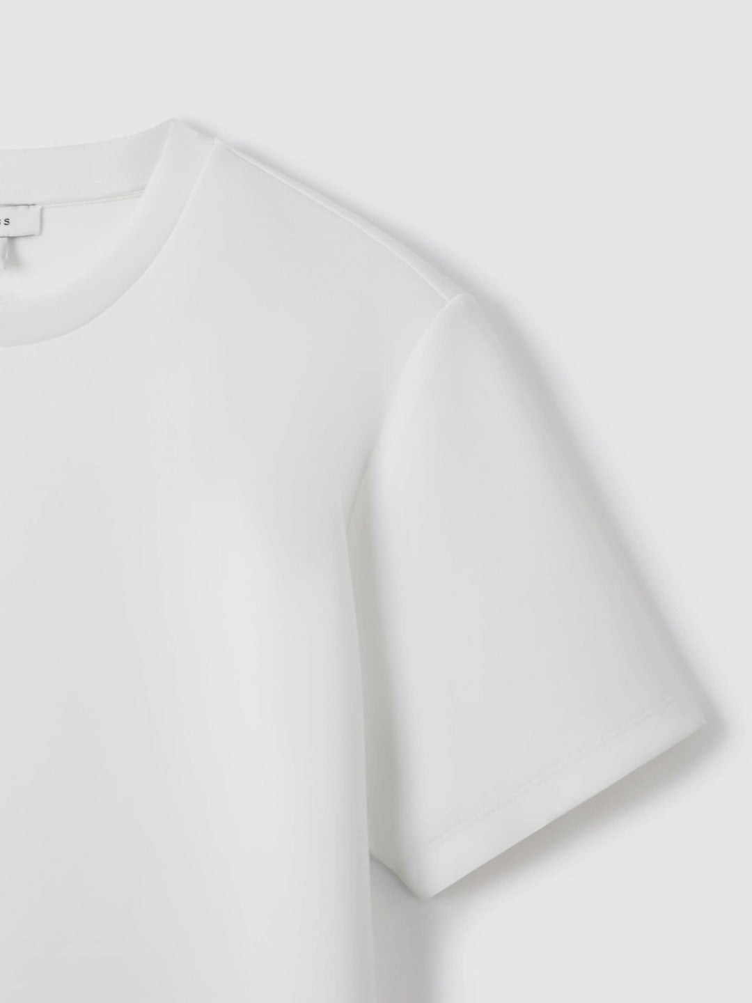 Interlock Jersey Crew Neck T-Shirt in White | Reiss Men Featured