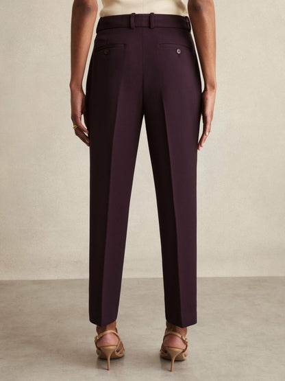 Slim Fit Suit Trousers in Berry | Reiss Women Exclusive