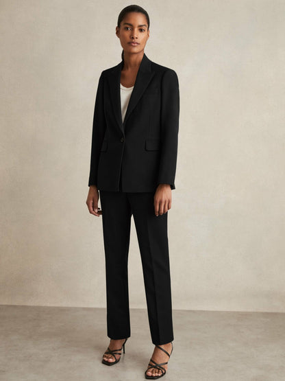 Slim Fit Suit Trousers in Black | Reiss Women Featured