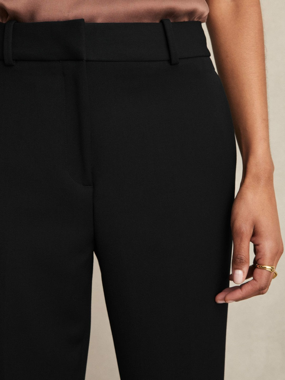 Slim Fit Suit Trousers in Black | Reiss Women Featured