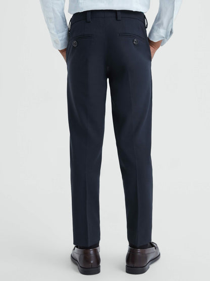 3-9 yrs Wool Blend Adjustable Trousers in Navy | Reiss Children & Baby Featured