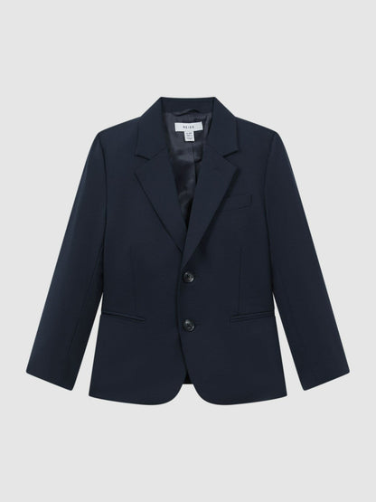 9-14 yrs Wool Blend Single Breasted Blazer in Navy | Reiss Children & Baby Exclusive