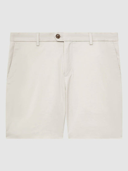 Short Length Casual Chino Shorts in Chalk | Reiss Men New