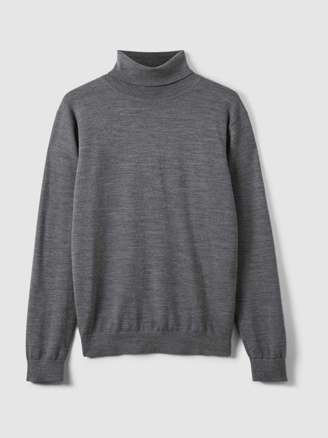 Slim Fit Merino Wool Roll Neck Jumper in Derby Grey Marl | Reiss Men Recommended