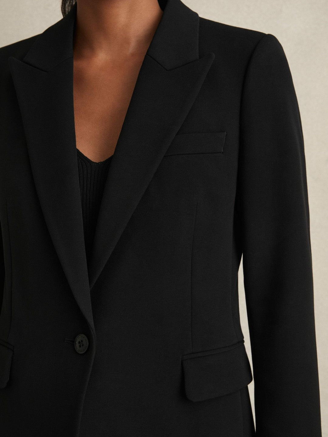 Petite Tailored Single Breasted Suit Blazer in Black | Reiss Women Popular