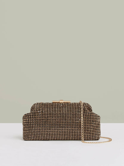 Embellished Clutch Bag in Gold | Reiss Women Best Seller