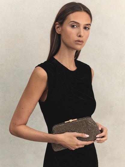 Embellished Clutch Bag in Gold | Reiss Women Best Seller
