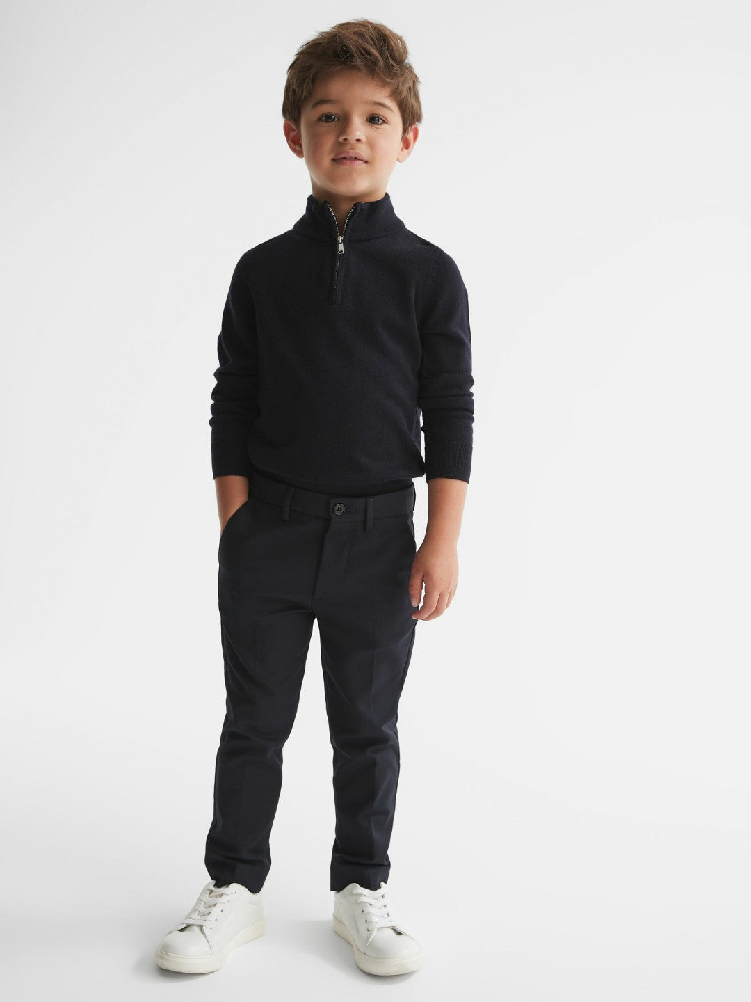 9-14 yrs Slim Fit Chinos in Navy | Reiss Children & Baby Trending