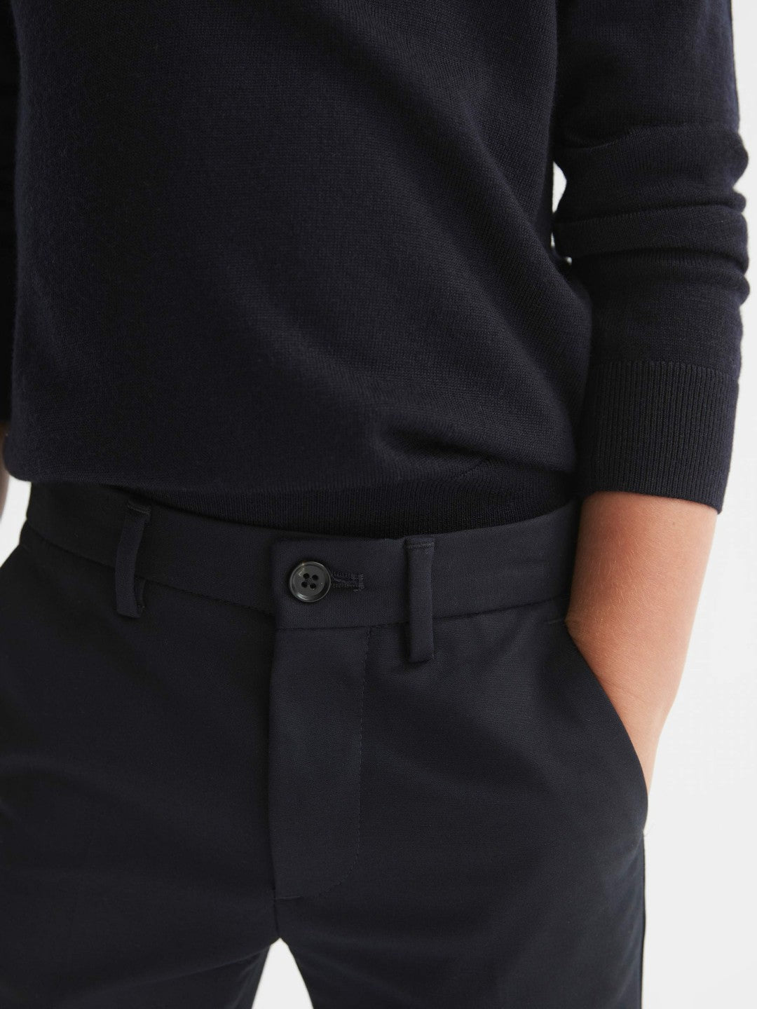 9-14 yrs Slim Fit Chinos in Navy | Reiss Children & Baby Trending