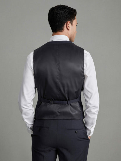 Modern Fit Wool Blend Waistcoat in Navy | Reiss Men Popular