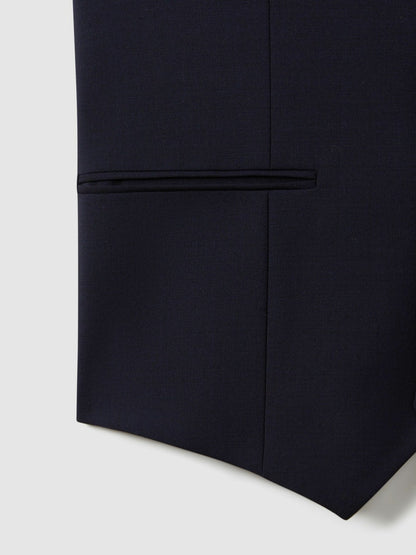 Modern Fit Wool Blend Waistcoat in Navy | Reiss Men Popular