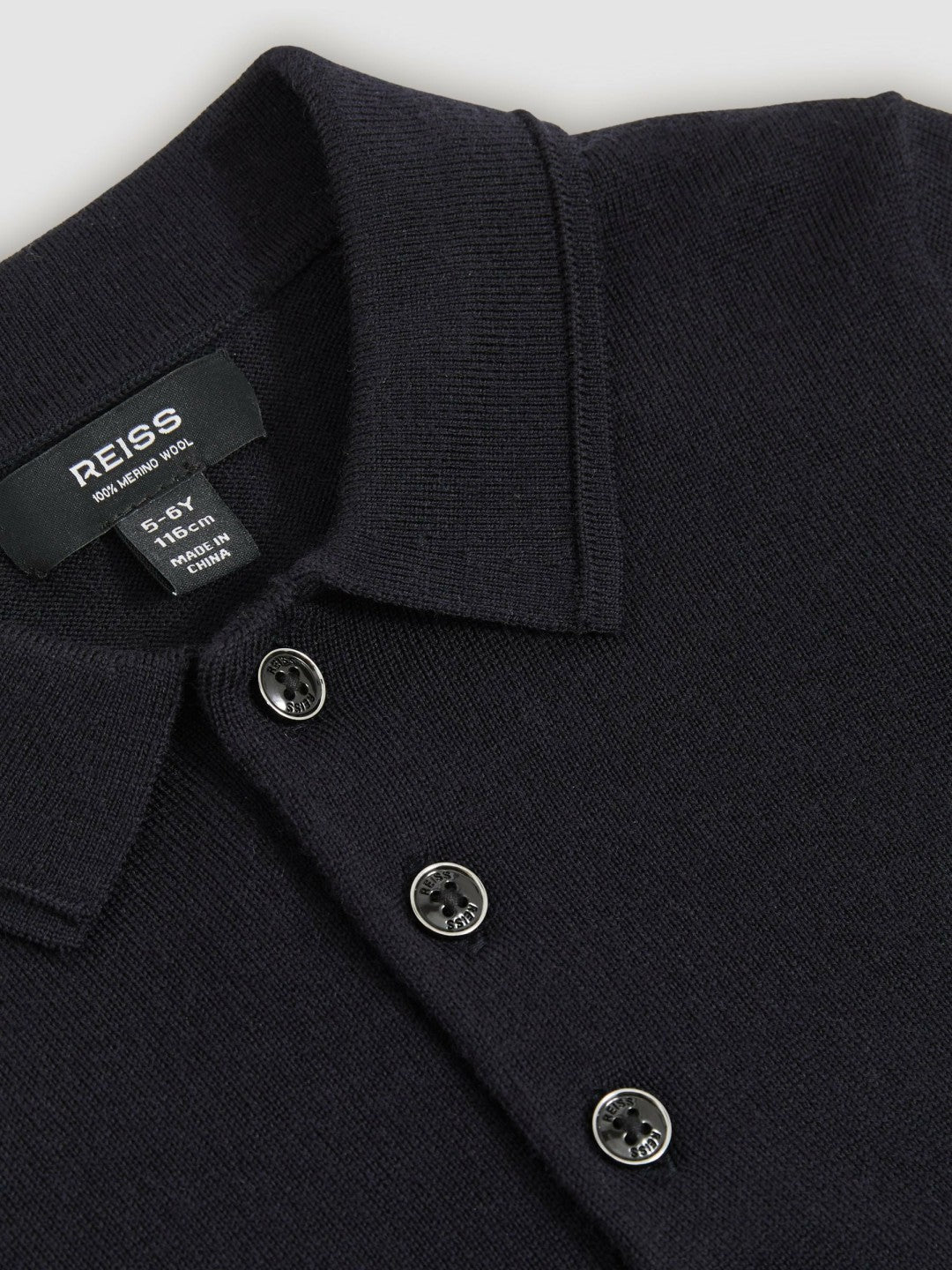 3-9 yrs Merino Wool Polo Shirt in Navy | Reiss Children & Baby Featured