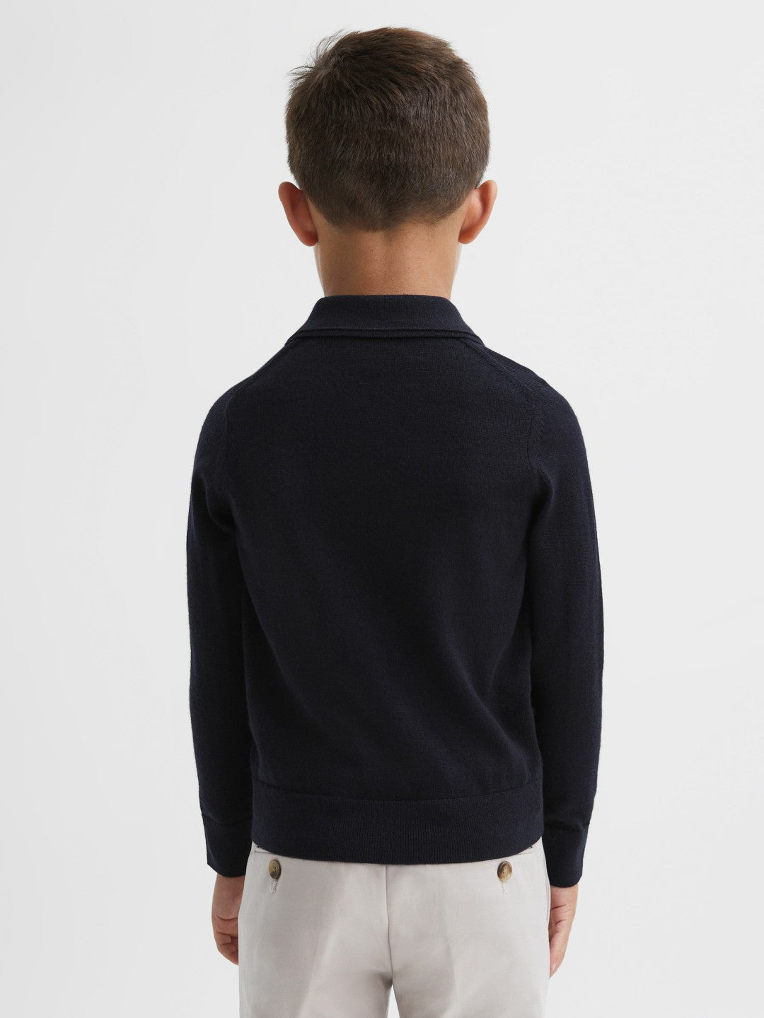 3-9 yrs Merino Wool Polo Shirt in Navy | Reiss Children & Baby Featured