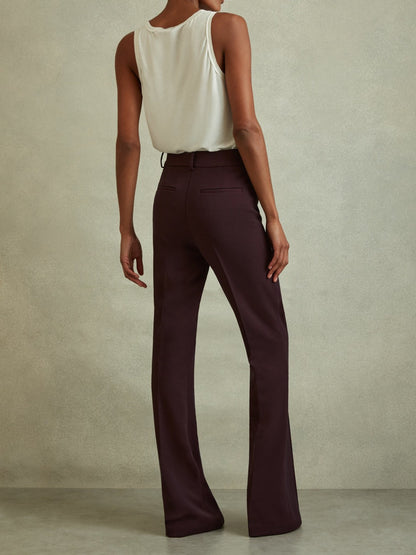 Flared Suit Trousers in Berry | Reiss Women Recommended