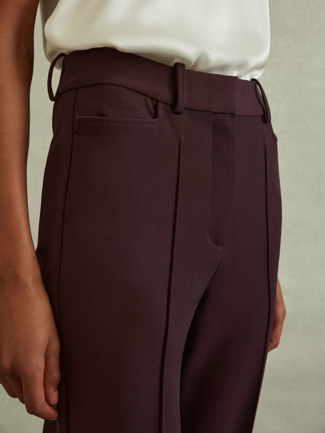 Flared Suit Trousers in Berry | Reiss Women Recommended