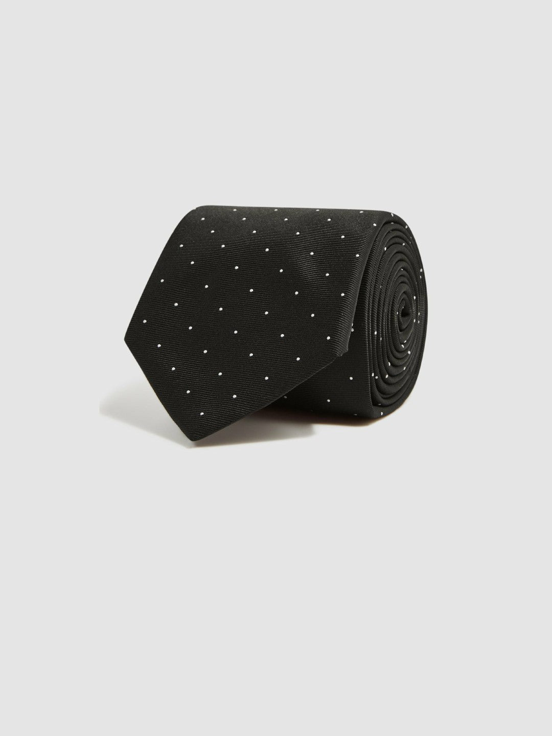 Polka Dot Silk Tie in Black | Reiss Men Featured