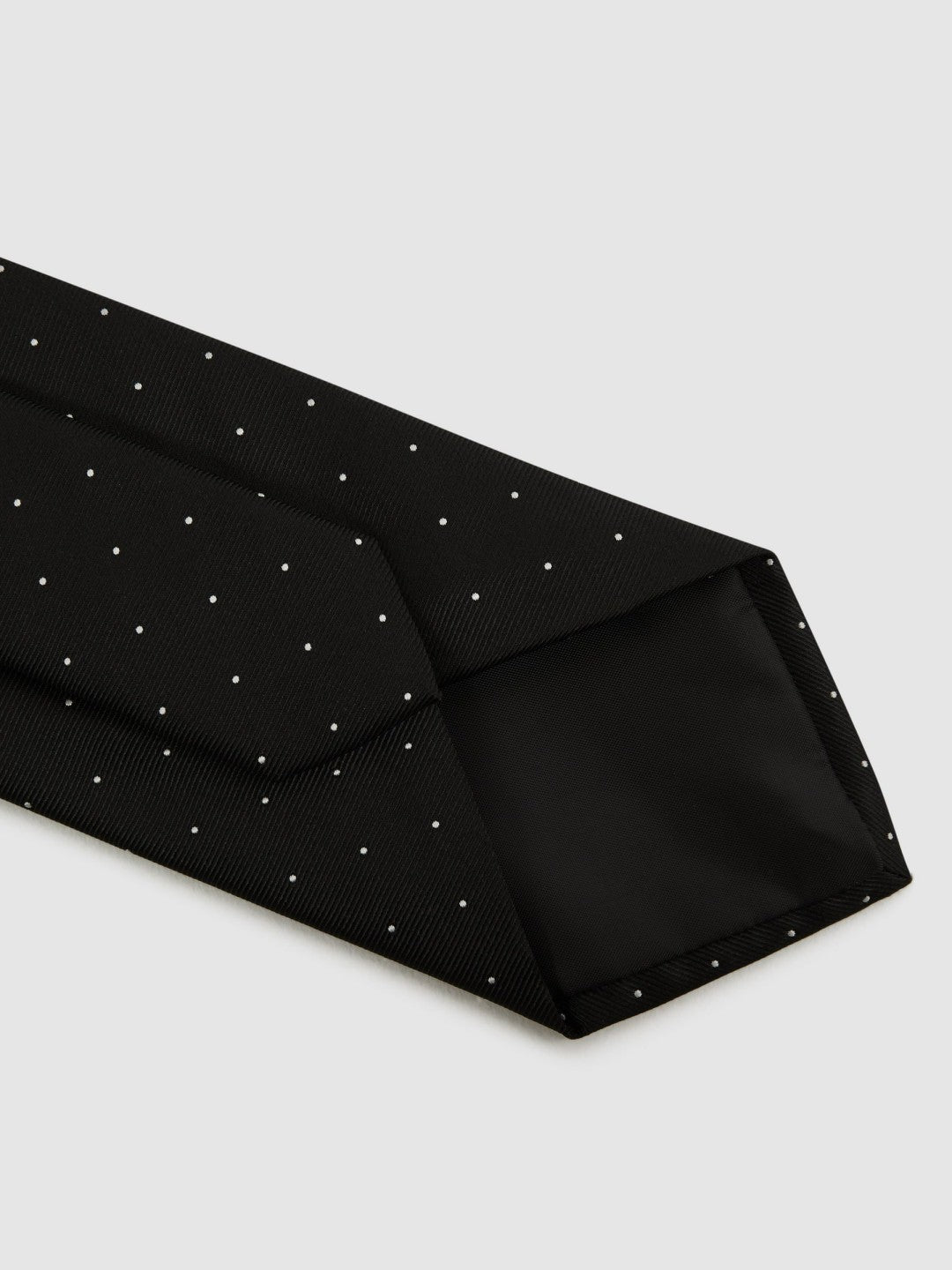 Polka Dot Silk Tie in Black | Reiss Men Featured