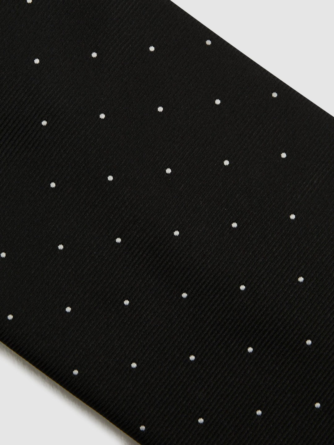 Polka Dot Silk Tie in Black | Reiss Men Featured