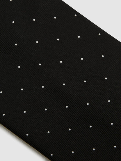 Polka Dot Silk Tie in Black | Reiss Men Featured