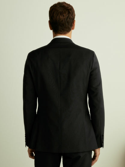 Double Breasted Tuxedo Slim Fit Jacket in Black | Reiss Men Popular