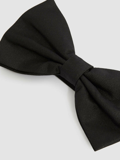 Grosgrain Silk Bow Tie in Black | Reiss Men Signature