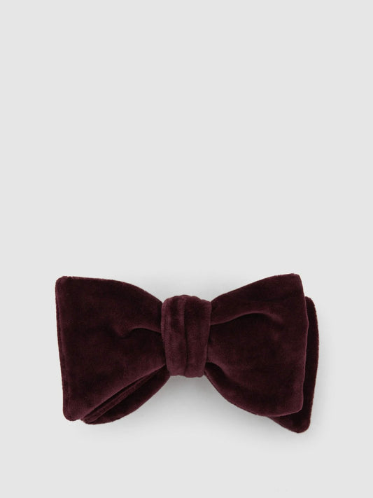Velvet Bow Tie in Bordeaux | Reiss Men Signature