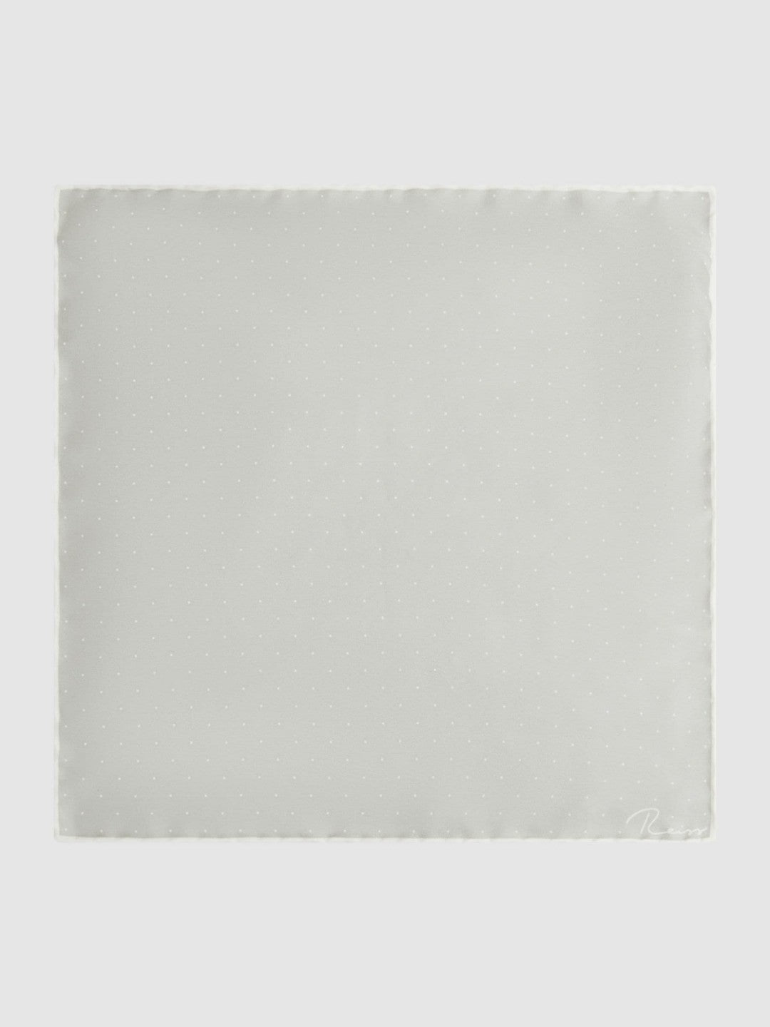 Polka Dot Silk Pocket Square in Silver | Reiss Men Featured