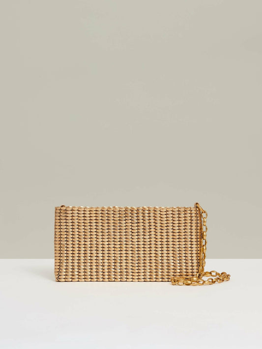 Beaded Removable Strap Shoulder Bag in Gold | Reiss Women Recommended