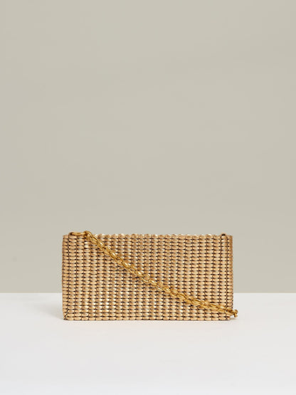 Beaded Removable Strap Shoulder Bag in Gold | Reiss Women Recommended