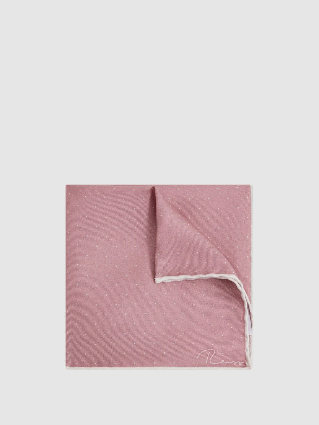 Polka Dot Silk Pocket Square in Pink | Reiss Men New
