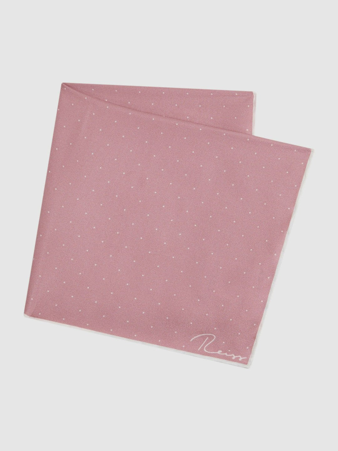 Polka Dot Silk Pocket Square in Pink | Reiss Men New