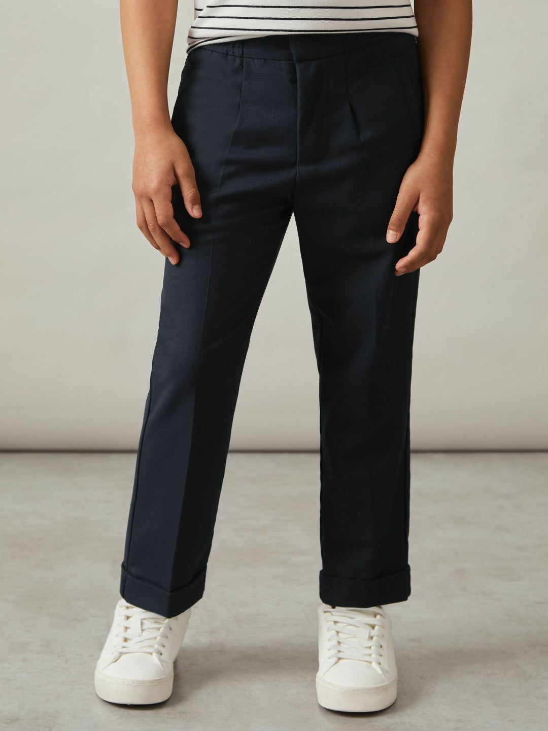3-9 yrs Relaxed Elasticated Trousers with Turn-Ups in Navy | Reiss Children & Baby New
