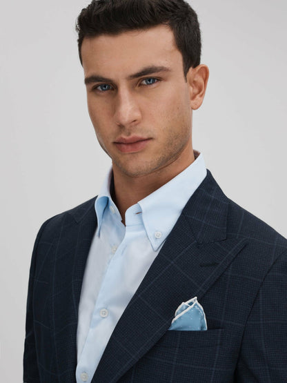 Polka Dot Silk Pocket Square in Blue | Reiss Men Featured