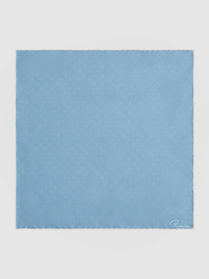 Polka Dot Silk Pocket Square in Blue | Reiss Men Featured