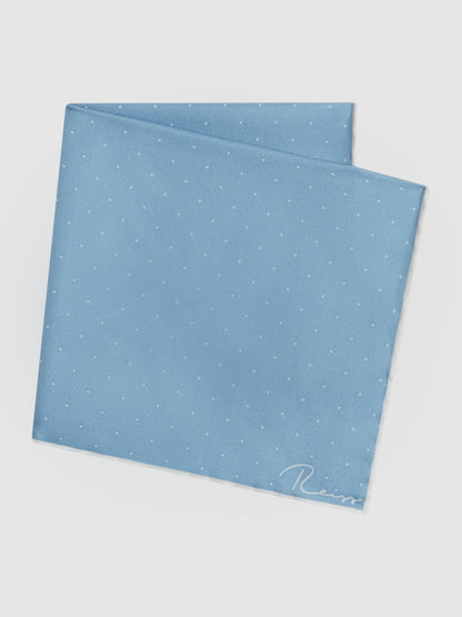 Polka Dot Silk Pocket Square in Blue | Reiss Men Featured