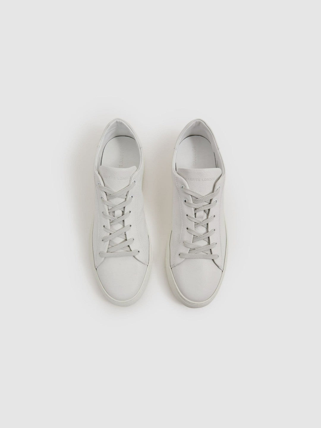 Harrys of London Grained Leather Trainers in White | Reiss Men Popular