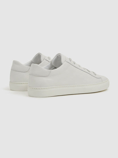 Harrys of London Grained Leather Trainers in White | Reiss Men Popular